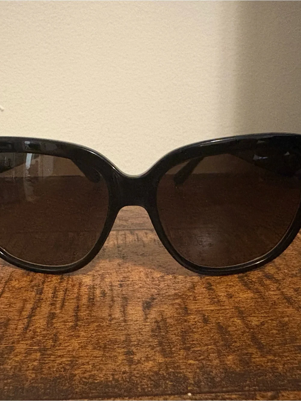 Salvatore Ferragamo Black Frame Sunglasses with Brown Lenses